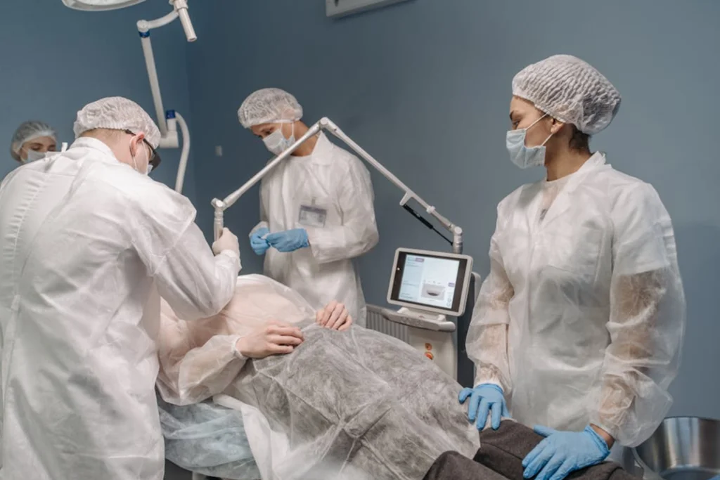 Clinical team preparing for a surgical procedure